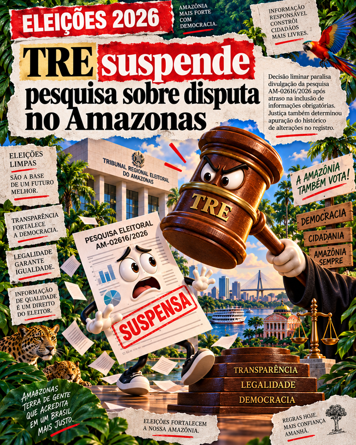 TRE suspende pesquisa da Pontual sobre Governo do Amazonas
